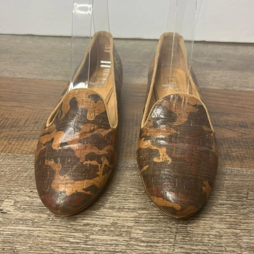 Australia Luxe Collective Camo‎ Loafers Flats Leather Brown Tan Slip On Shoes 6